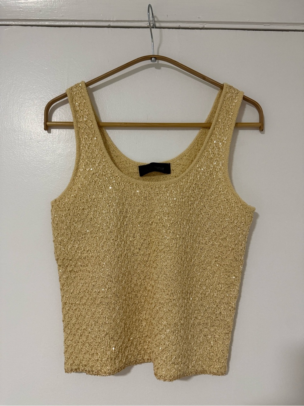 Zara butter yellow Sequin Knit Sweater - medium